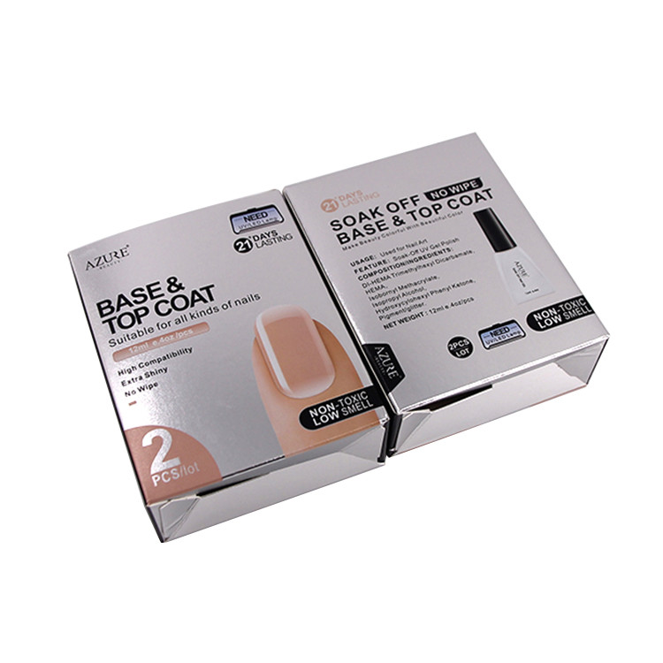375gsm Silver Cardboard Box Package Carton Printing For Nail Polish