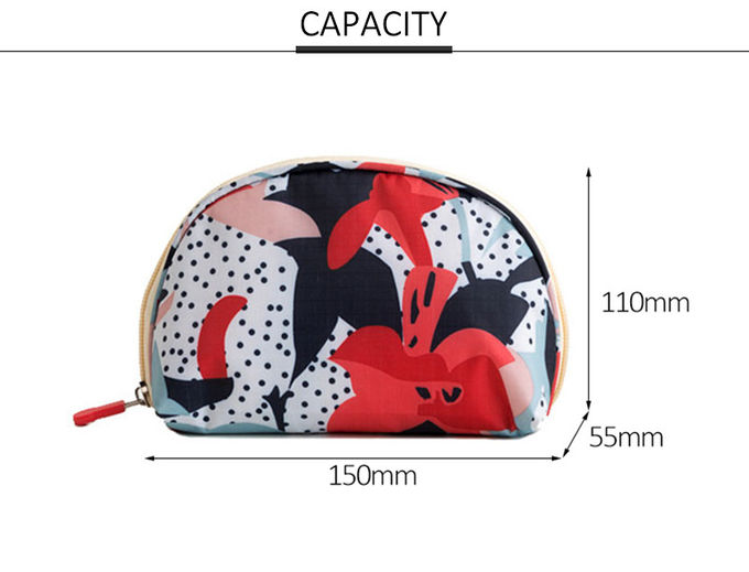 Wholesale Custom Half Moon Shape Printed Practical Wash Makeup Bag