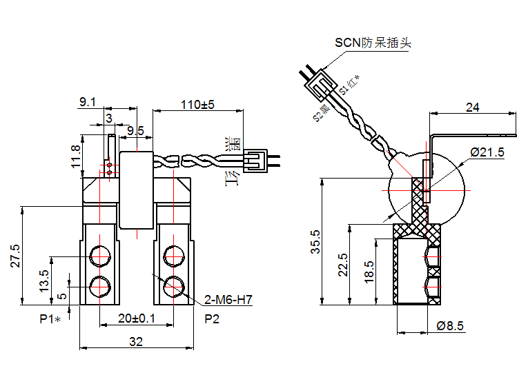 80A Max Current Busbar Current Transformer Compact Size Electricity Meter Usage