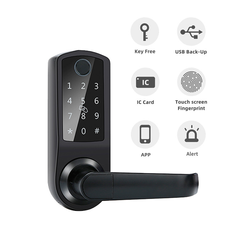 4xAA Wifi Electronic Door Lock Dynamic Password With Alkaline Battery