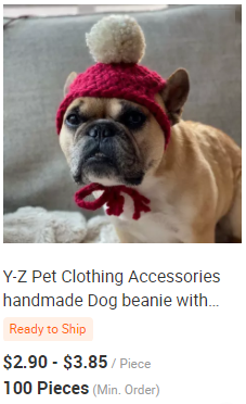 Y-Z Dog Clothing Accessories Handmade Dog Beanie with Pom Pom Crochet Knit Dog Hat Gift