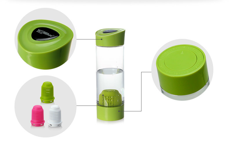 Healthy Alkaline Plastic Water Bottle With Filter Easy Opening Fill Lid And Pour Out