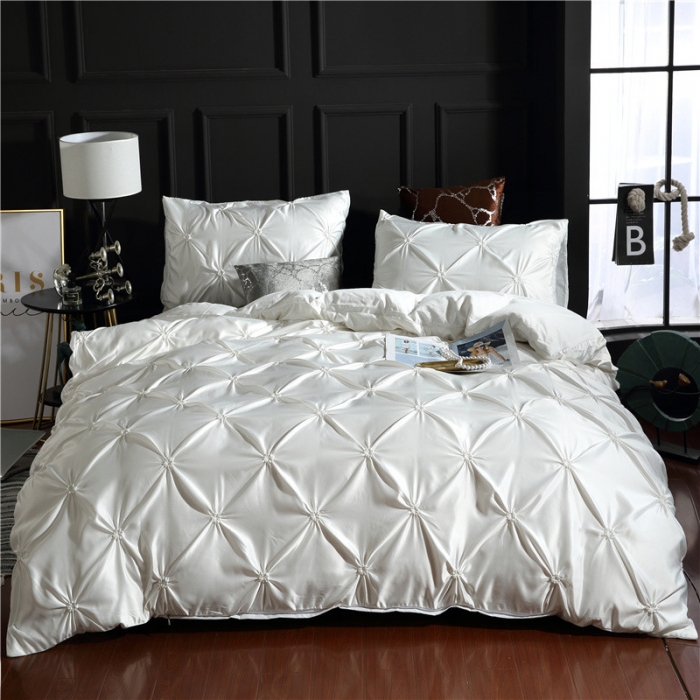 3d Luxury Style Hotel Home White Euro Duvet Cover With Pillowcase Cover 3pcs Bedding Set
