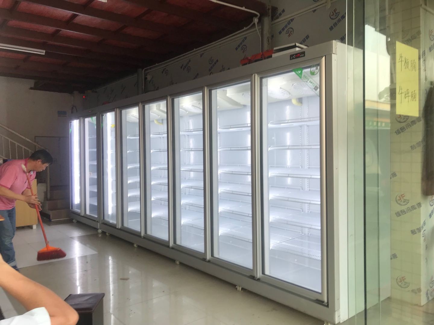Grocery Shop Auto Defrost Glass Door Freezer / Drinks Display Cabinet