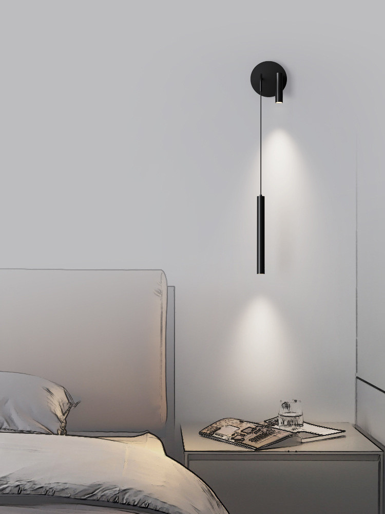 Bedside chandelier modern bedroom living room sofa background wall lamp pendant spotlight hotel villa Nordic atmosphere