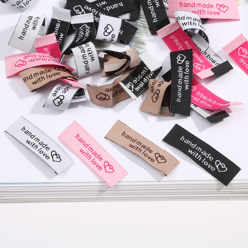 Tagless Clothing Label for Clothes accessories Garment Size Woven Folded Label
