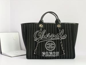 Quality Large Custom Branded Bags Cotton Calfskin Chanel 2.55 Handbag Metalblack And White for sale