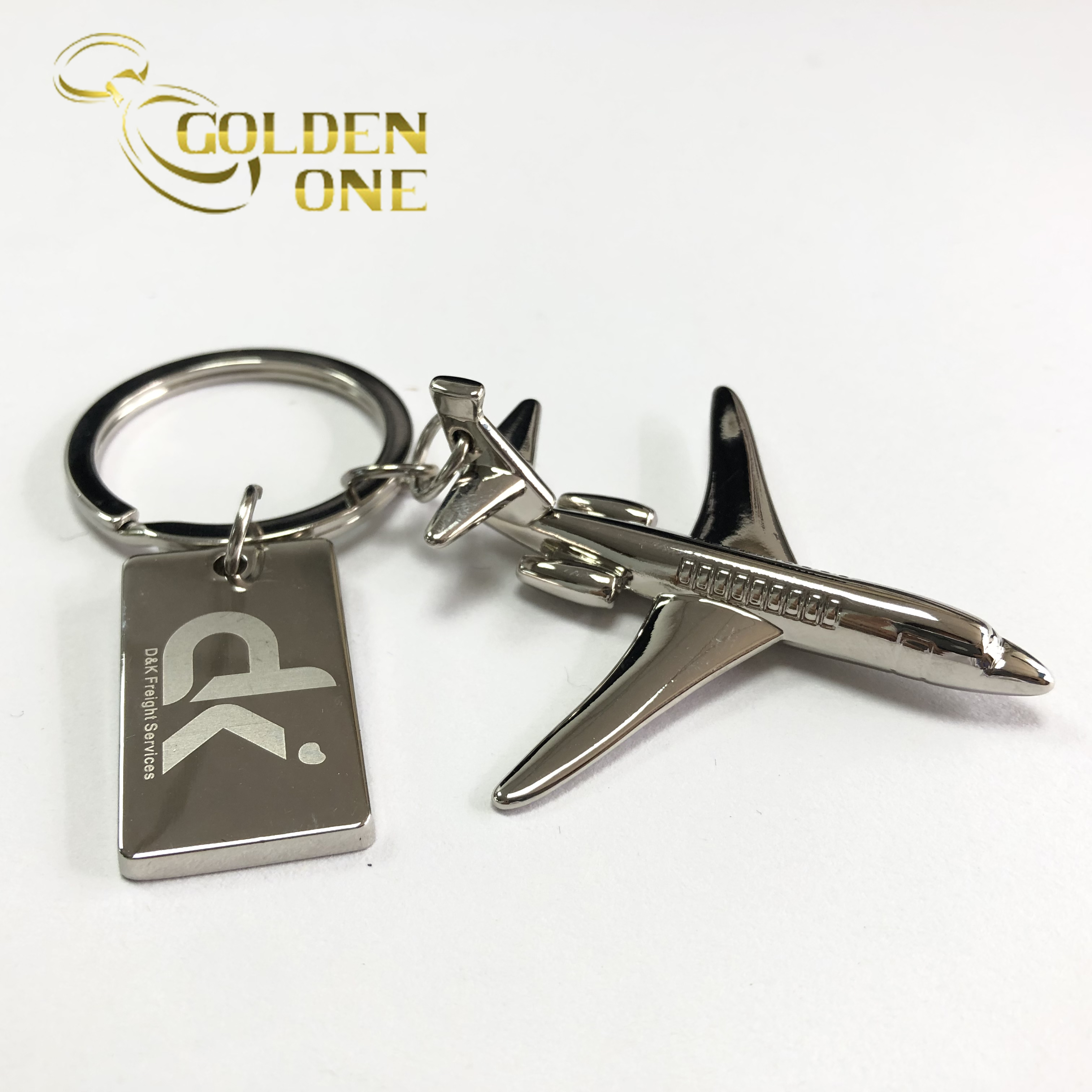 Rectangle Metal Airplane Key Chain , Airliners Helicopter Key Chain