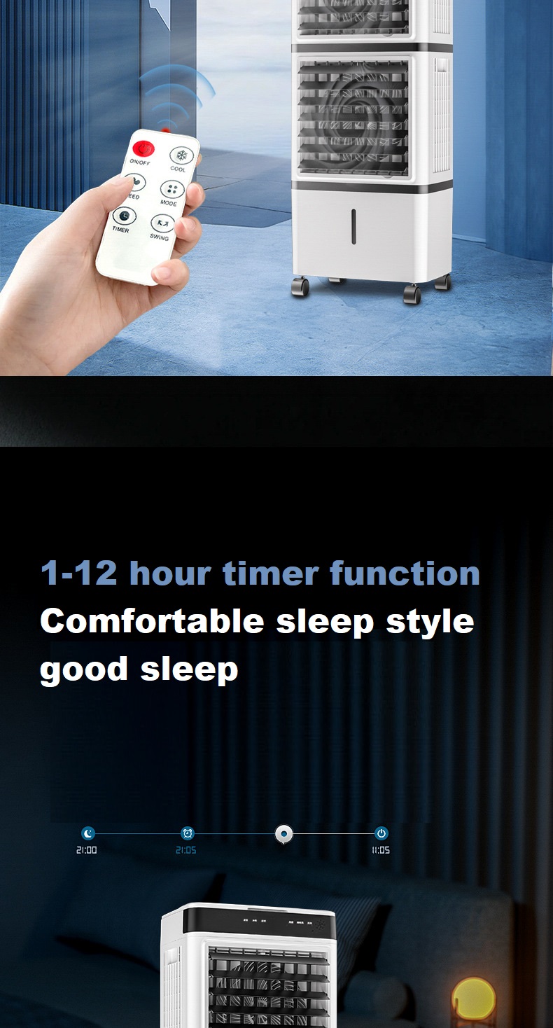 14L Large Capacity Cooling Fan Evaporative Air Cooler with 12H Timer Easy Installation