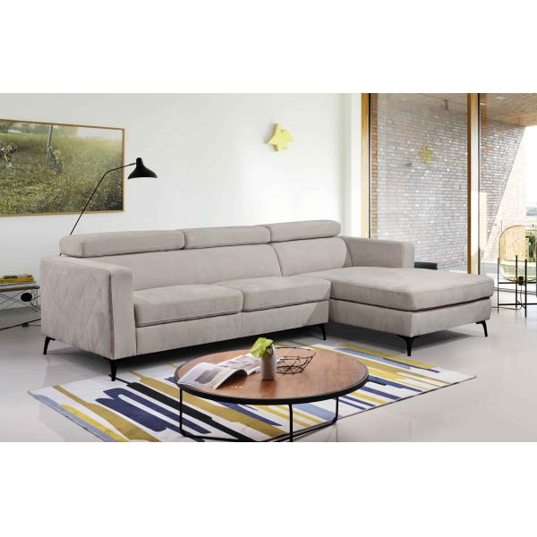Foldable Sectional Fabric Queen Sleeper Sofa Stain Resistant Multiscene