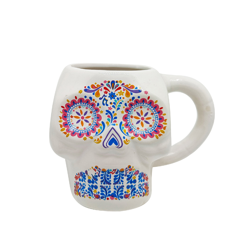 Creative Skull Mugs Halloween Ghost Festival Gifts Tiki Mugs 3D Cocktail Mugs with Handle North American Cups