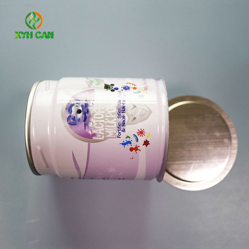 Food Safe Milk Powder Tin Can CMYK Offset Printing Outside With Screw Lid