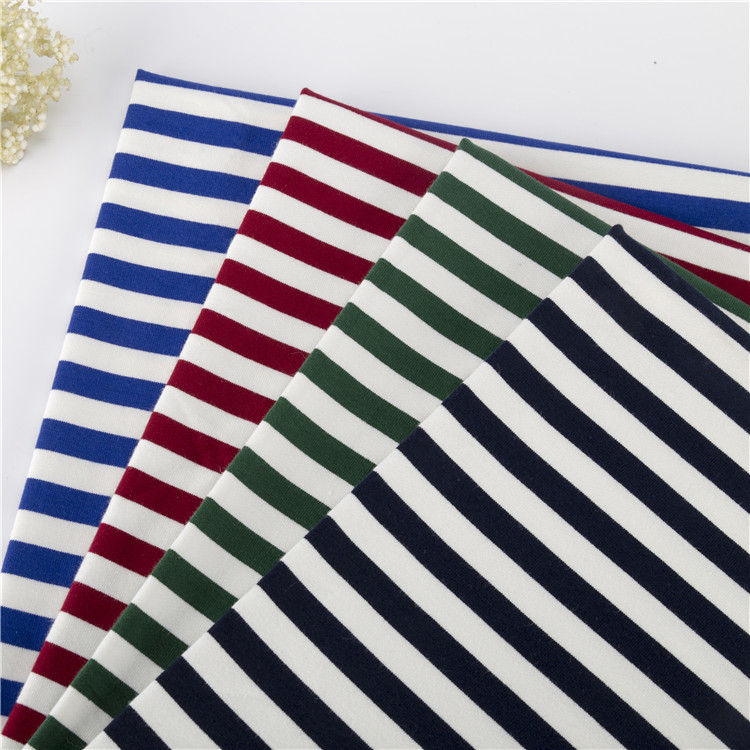 Easy Care Good Looking Hoddie Striped Cotton Fabric For French Terry