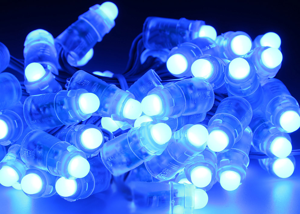 RGB Full Color Led Pixel Lights 12MM Led Pixel Strings 0.3W IP67 Internal Protection