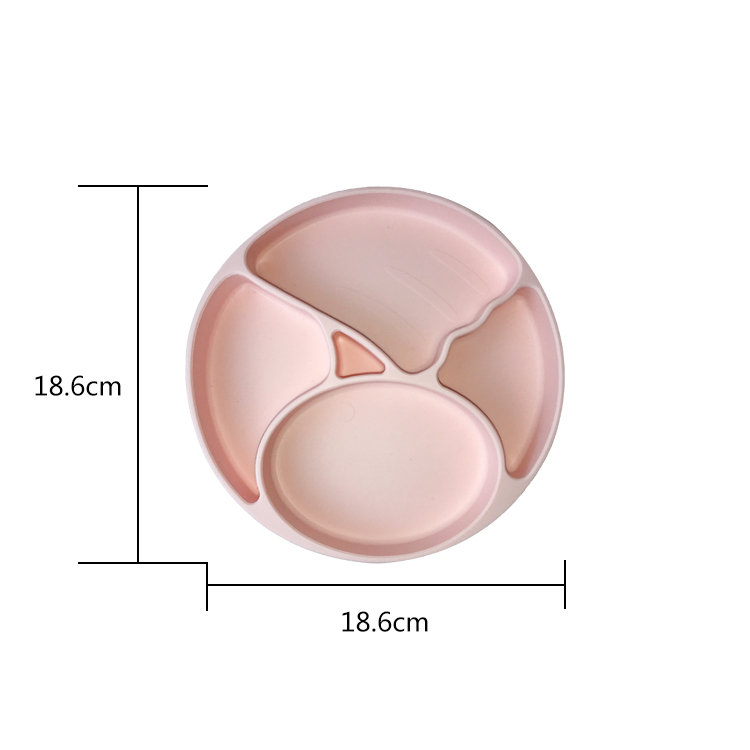 Kids Baby Feeding Silicone Plate Set With Dividers Bpa Free