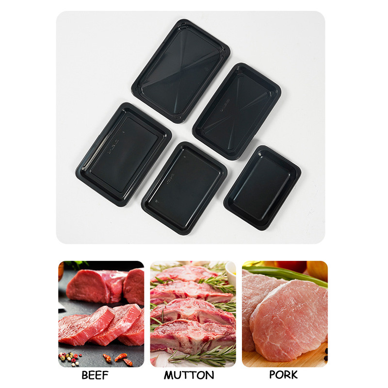 Disposable Plastic PET Food Packaging Tray Custom Black Transparent For Meat Vegetable