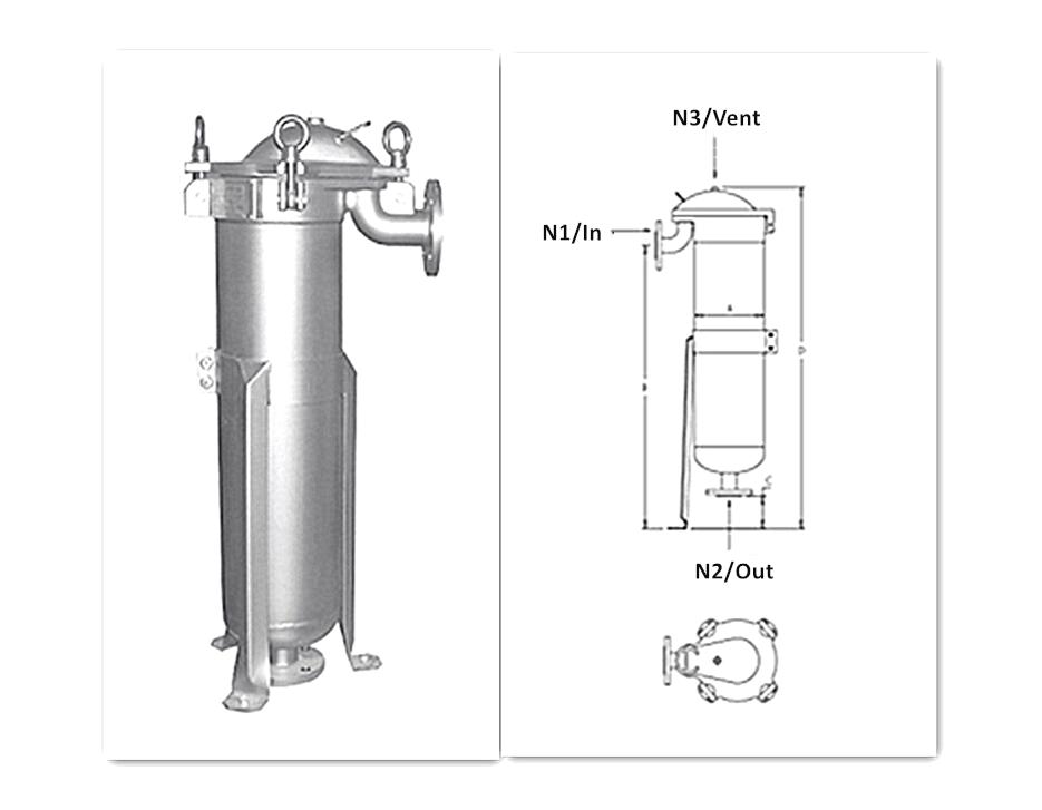 Shanghai Runlan's 25KG Stainless Steel 304/316/316L Filter Housing for Industrial Machines