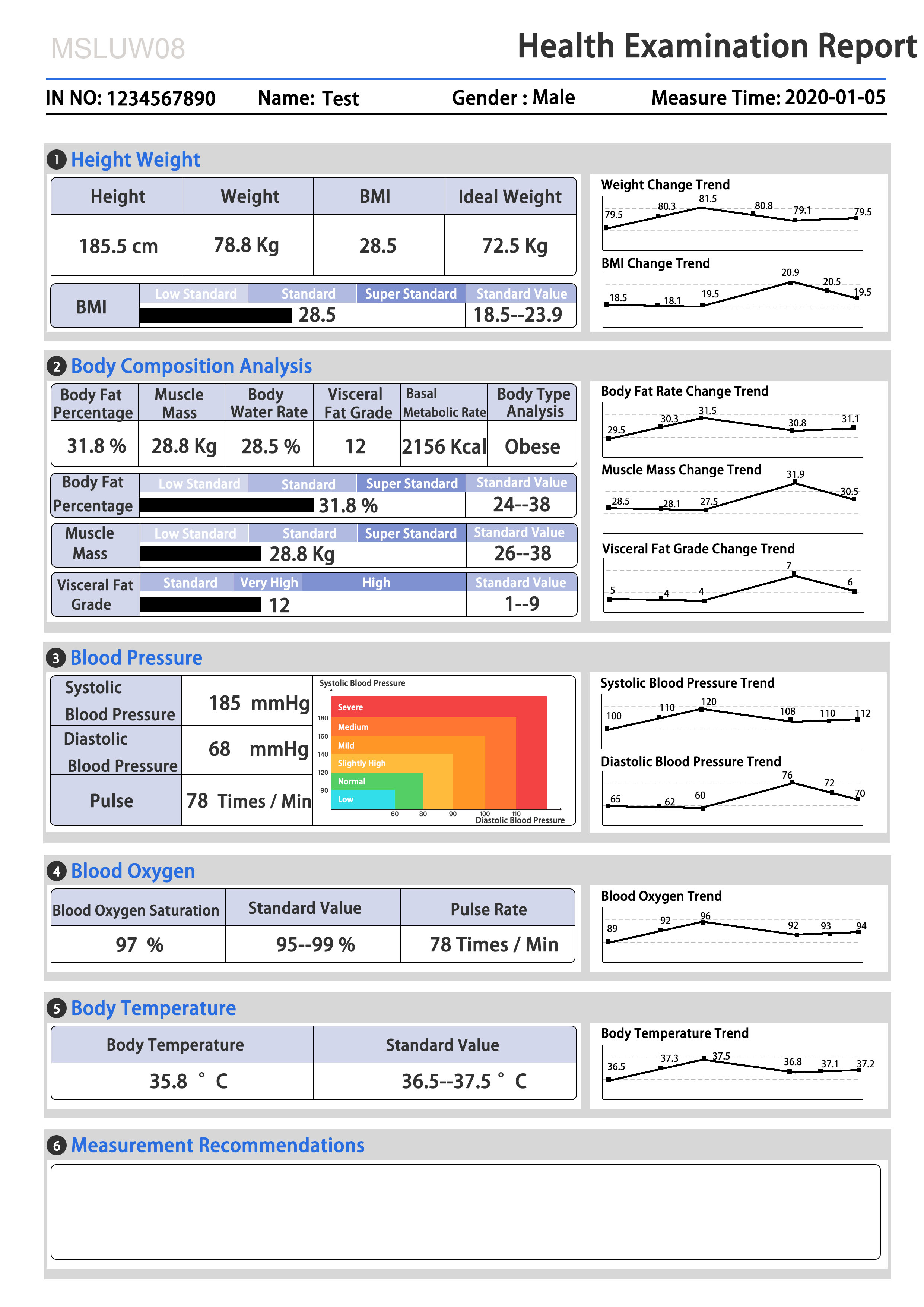Digital Body Weight Scale Ultrasonic Medical Device Equipment BMI Scale