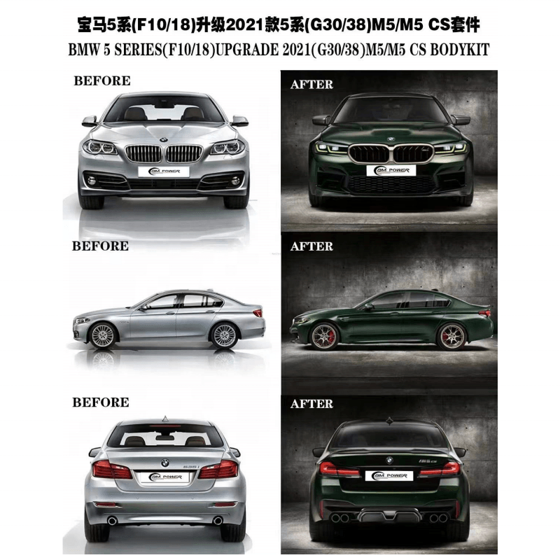 5 Series F10/18 Upgrade 2021 M5/M5CS PP Body Kit For BMW G30/38