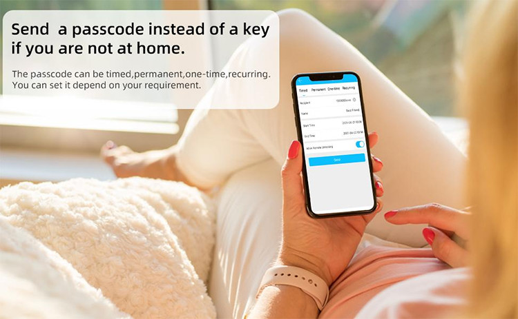 0.1S TTlock App Smart Keypad Door Lock Swipe Card 48mm Thickness