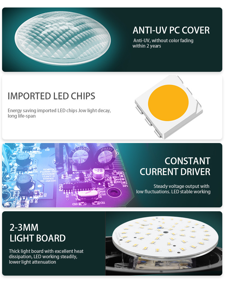 Cold White Led Fixture 6000K 12V IP68 PAR56 Durable Swimming Pool Light