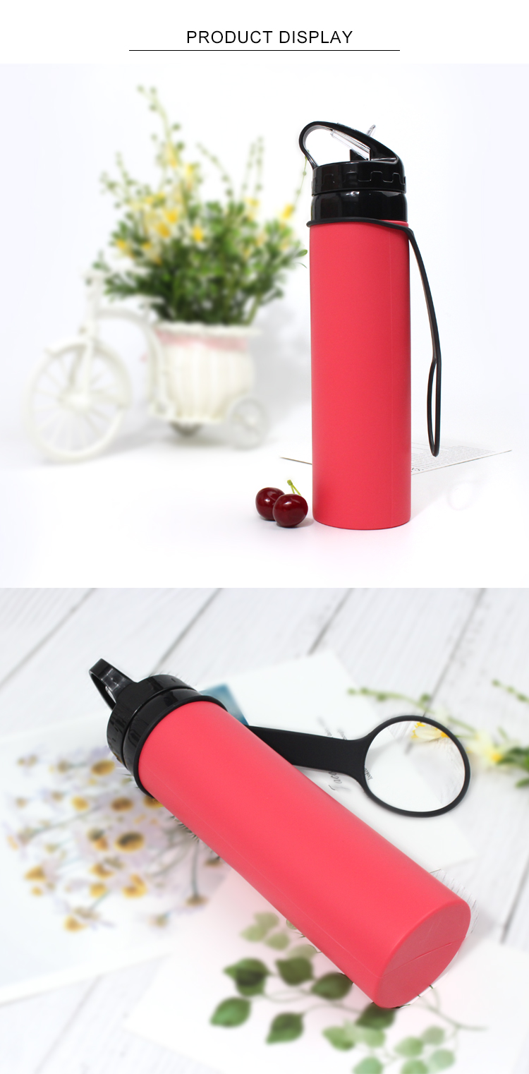 Lightweight BPA Free Collapsible Silicone Water Bottle 600ml