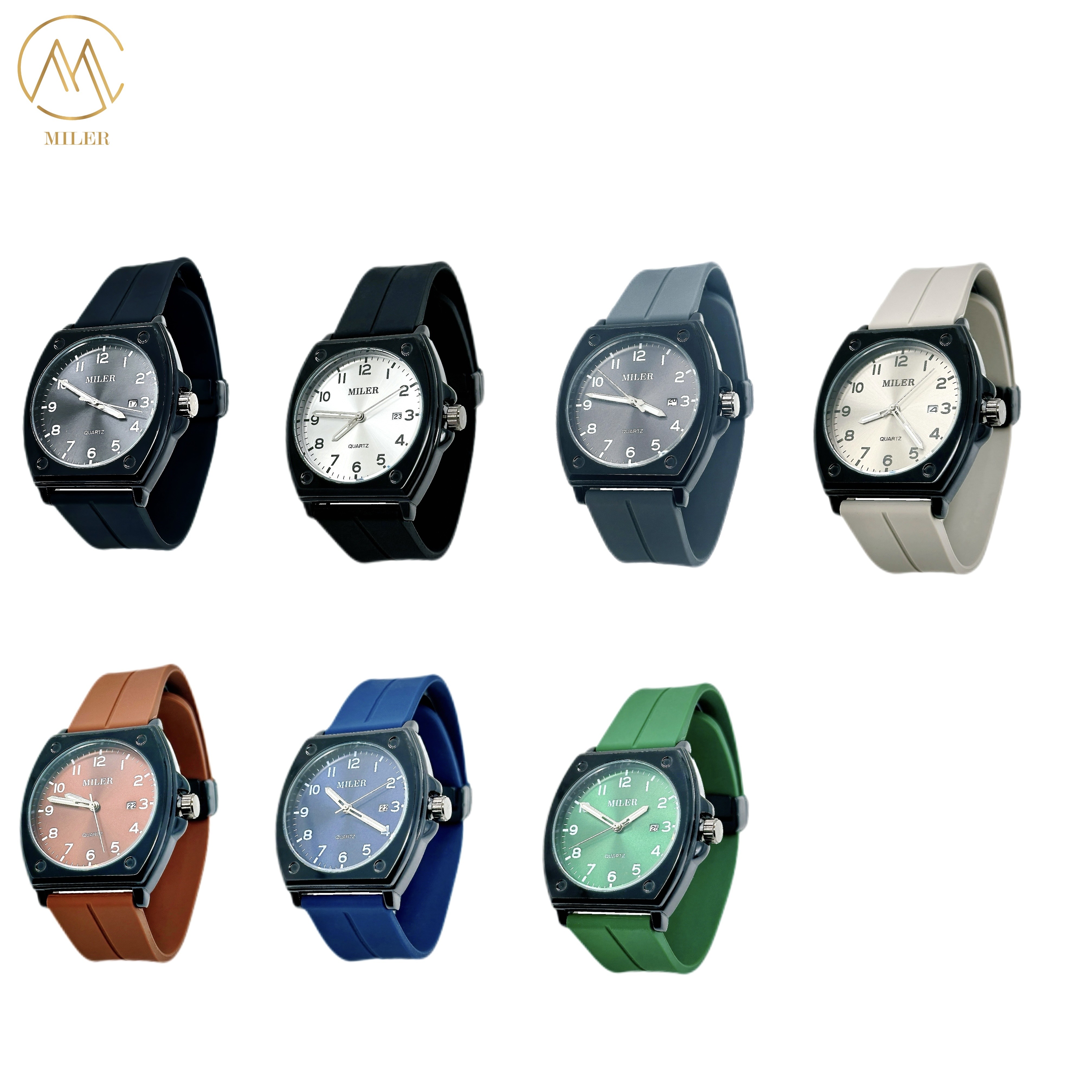 Hot Saling Simple Classic Casual Black Bezel Quartz Wristatch With Silicone Strap