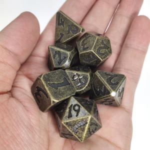 Quality Hand Carved Durable For Savage World Sturdy Hand Multipurpose Metal Polyhedral Dice Set for sale