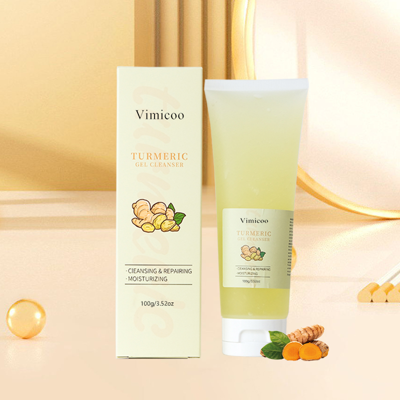 Tumeric Moisturizing Skin Care Face Wash Organic Turmeric Facial Wash Deep Cleansing Oil Control Turmeric Gel Cleanser