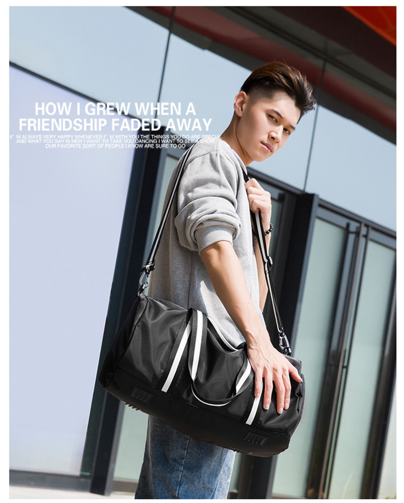 29L Sports Gym Bag Oxford Waterproof Travel Bags With Shoe Pocket