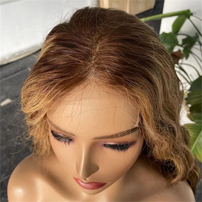 Highlight Wavy 5x5 HD Lace Closure Glueless Wig Human Hair High Density