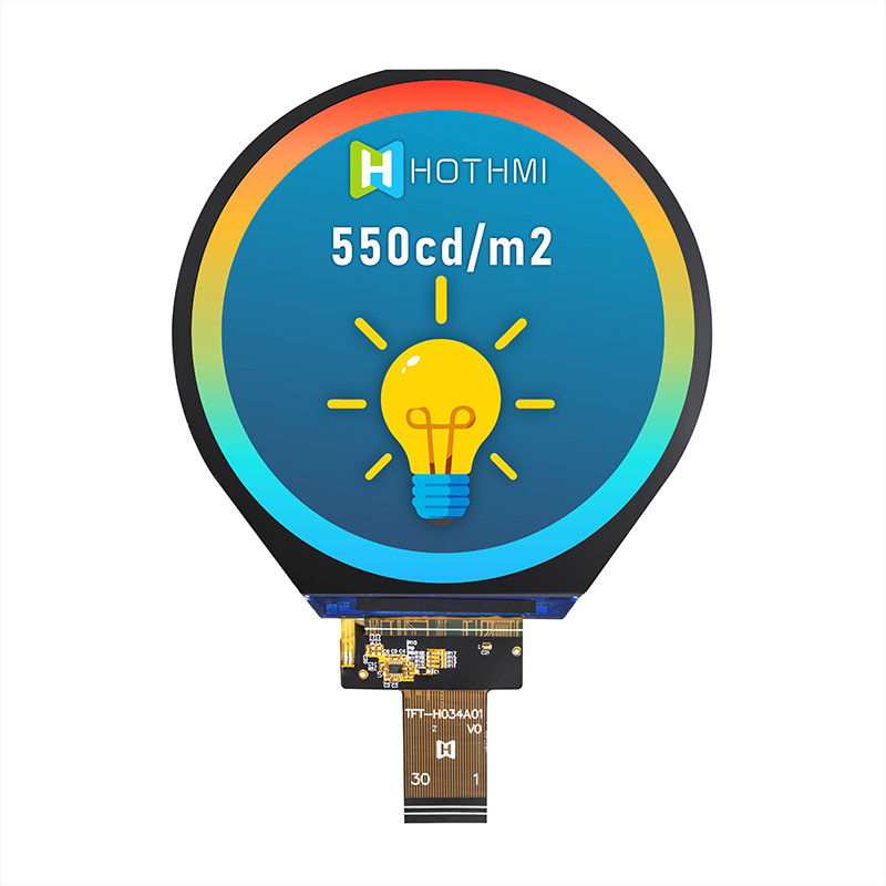 3.4 Inch IPS 800x800 Round Screen TFT Display Panel MIPI For Industrial Control