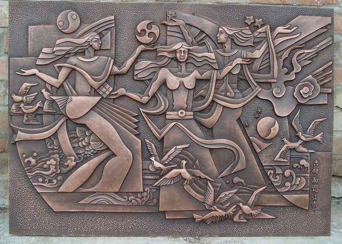 Classical Style Wall Art Bronze Relief Casting Surface Finish Anti Corrosion