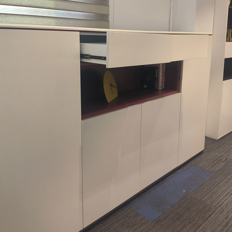 White Wooden File Cabinets Locking 2 4 6 Drawer CEO Office Lockers