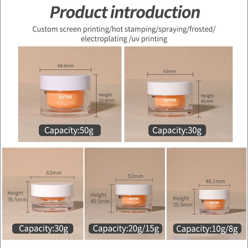 Orange 15g Cosmetic Jars Packaging Hair Cream Container With White Lid