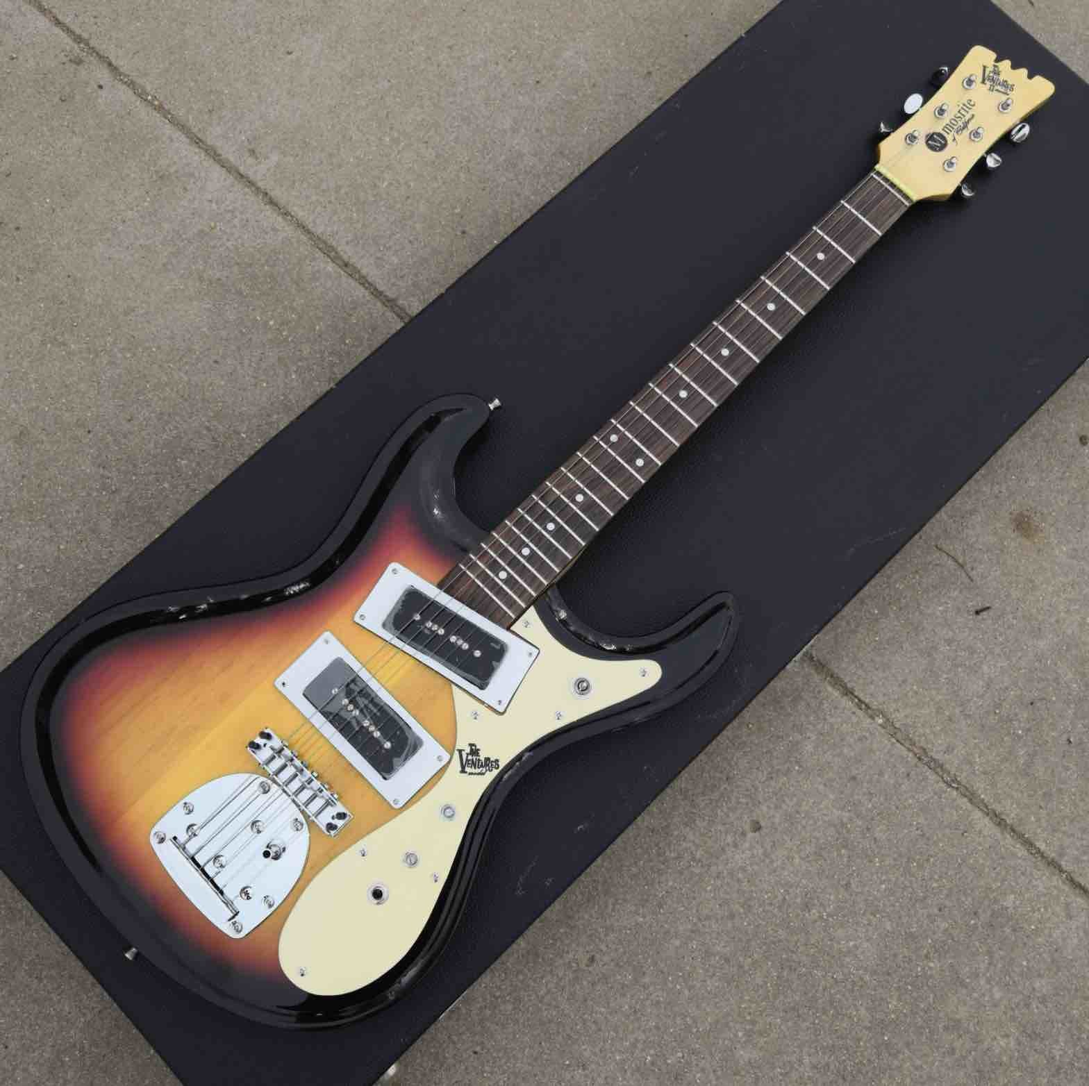 Custom JR The Ventures Guitar Mosrite Model Metallic Electric Guitar in Blue