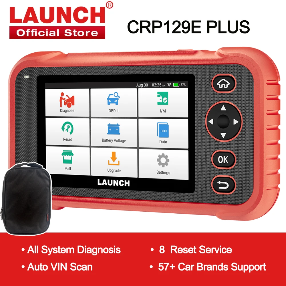New Arrival LAUNCH X431 CRP129E PLUS Car Full System Diagnostic Tools with 8 Reset Service OBD OBD2 Auto VIN Scan Batter