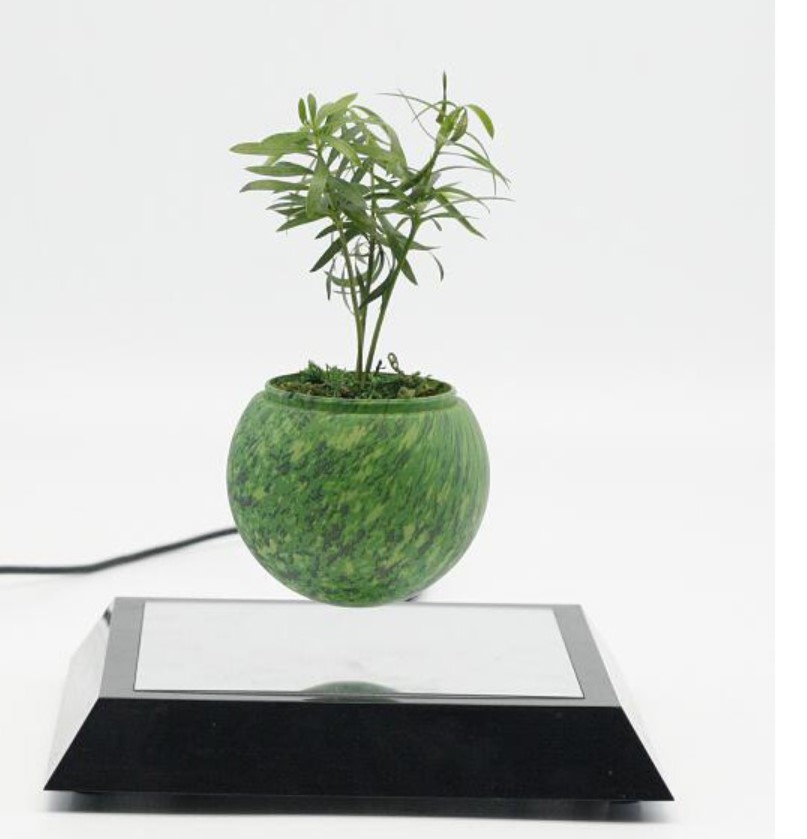 square mirror base magnetic floating levitate air bonsai flower plant