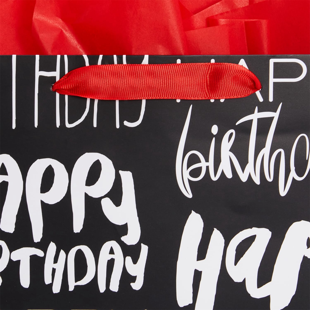 Custom Color Accepted Paper Shopping Bag With Ribbon Handle For Luxury Birthday Gift