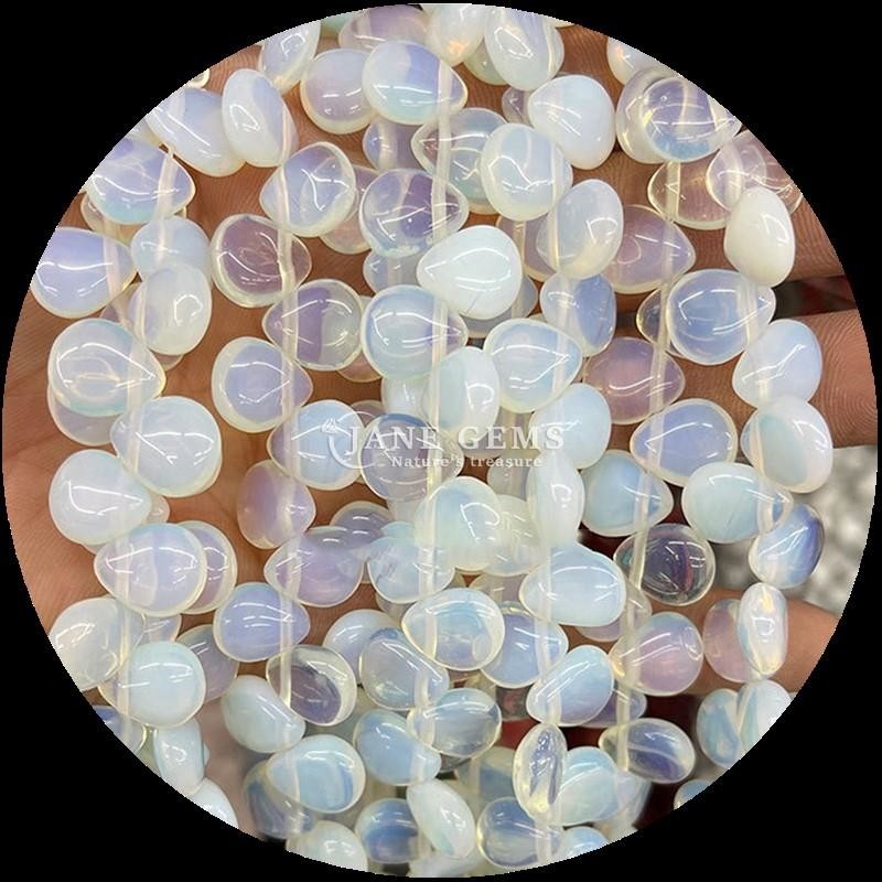 Malachite Clear Quartz Gem Bead Natural Crystal Water Drop Shape Stone Loose Bead Strands For Bracelets