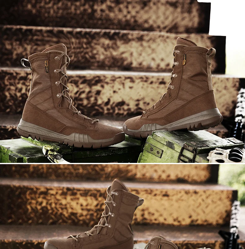 6 Inch Side Zip Tactical Boots Military Under Armour Waterproof Leather Motorcycle
