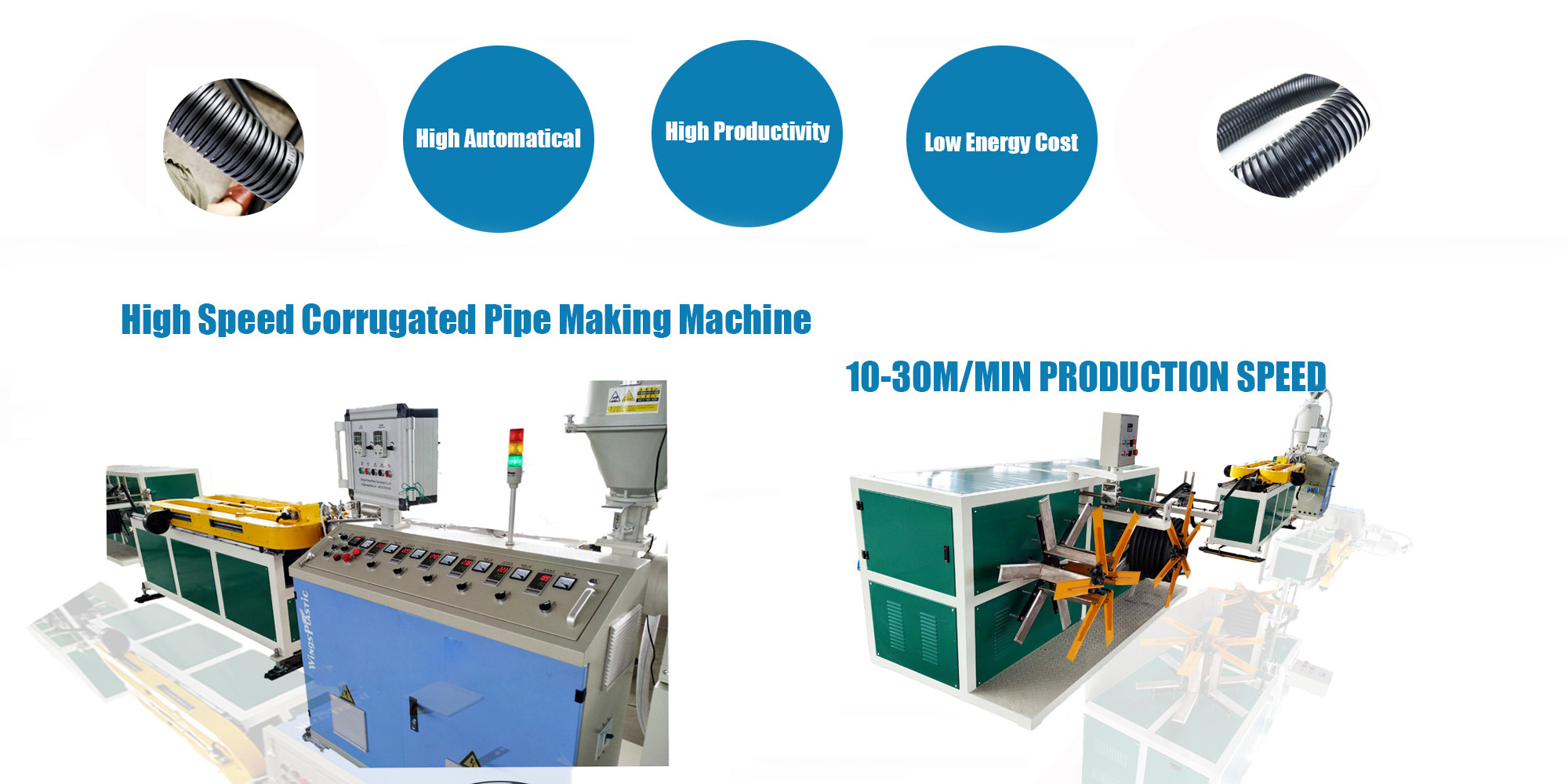 PP PE PVC PA Single Wall Corrugated Electrical Conduit Protective Sheath Pipe Extruder