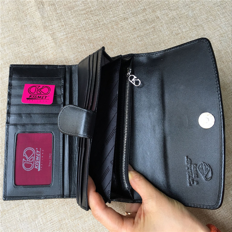 Thailand Authentic Stingray Skin Women's Card Holders Wallet Genuine Leather Female Coin Pocket Lady Large Clutch Purse