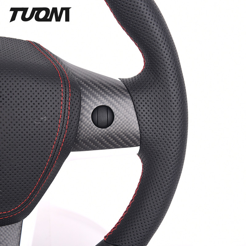 Tesla Model 3 Y Carbon Fiber Matte Round Shape Steering Wheel Design Services