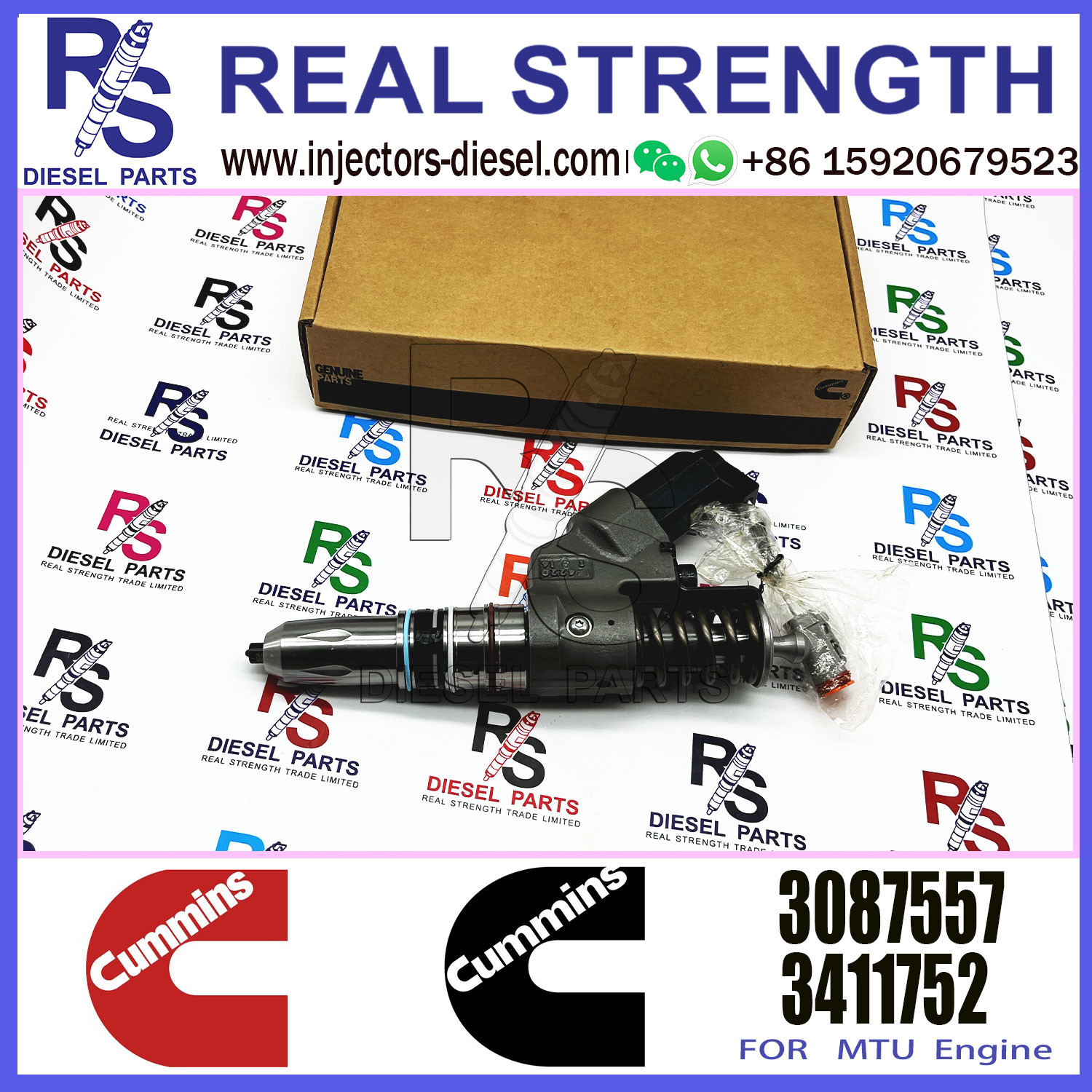 Diesel Engine Fuel Injector 3411752 3084589 3087557 For CUMMINS ISM QSM M11 Engine