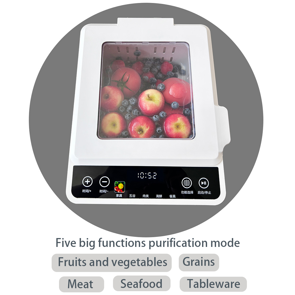 TFT Touch Fruits Vegetables Cleaner Industrial Bubble Cleaning Food Machine For Pesticide Residue
