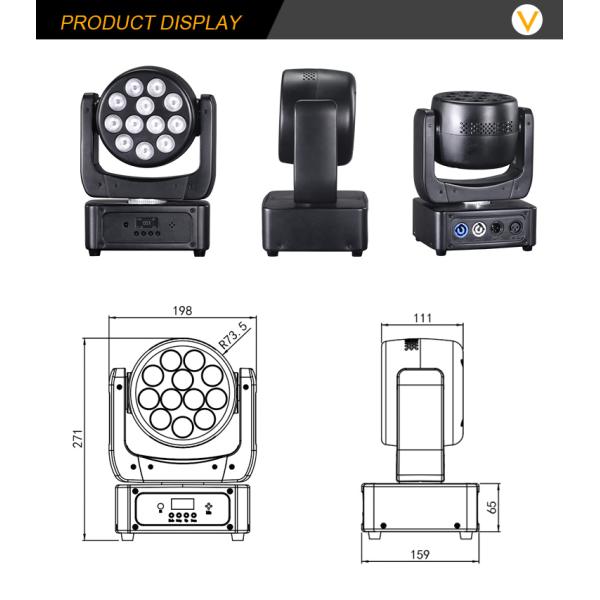 Mini 12x8W Led Rgbw Light Dmx Dj Disco Party Club Lighting Effect Equipment Lamp Stage Moving Head Light