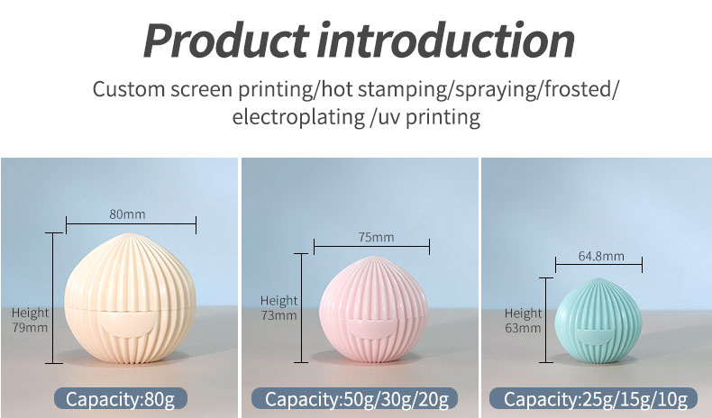 ABS Screw Cap 20g 30g 50g Cosmetic Screen Printing Spherical Cream Bottle Packaging for Cosmetic Packaging Containers