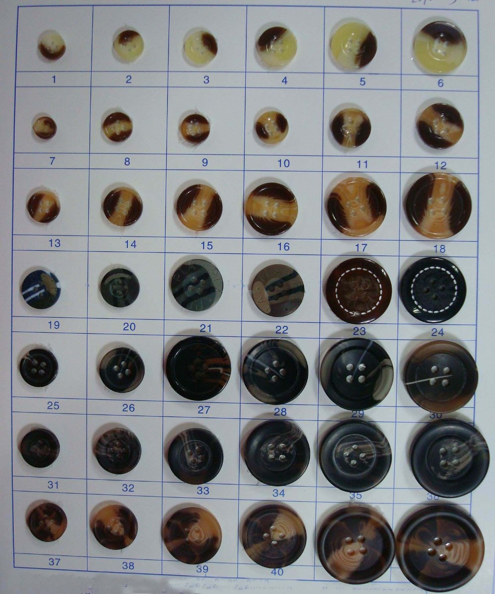 Wholesale buttons with 2/4 Holes Garment resin material multi colors men shirt Button