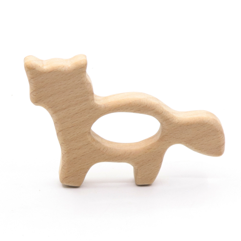 Beech wooden teether Ring -Heart shaped baby teether